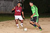 Gehider Garcia of Hampton FC(right) about to dribble past Edisson Buestan of Cuenca FC