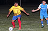 Cesar Manuel of FC Tuxpan(left) protecting the ball from Stiven Orrego of Tortorella Pools