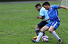 Tono Gonzalez of Hampton FC(rear) and Jonathan Lizano of Bateman fighting for the ball