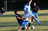 Rafeal Godinho of Hampton FC(left) sliding to steal the ball from Michael Garcia of Maidstone