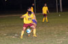 Cesar Correa of Hampton's Arsenal protecting the ball