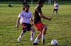 Leonardo Garcia of Maidstone(left) guarding the goal from Mike Semkus of Espo