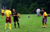 Alex(center) talking to Cesar Galea of Hamptons as Nettie Sanchez(right) of Tuxpan looks on