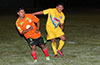 Tono Gonzales of Hampton FC(left) and Emilio Espinoza of FC Tuxpan watching the action up the field