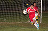 Cristian Duran of Tortorella Pools in front of the FC Tuxpan goal