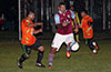 Diego Marles of Maidstone(right) dribbling past Tono Gonzalez of Hampton FC