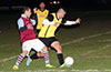 Antonio Padilla of Maidstone Market(left) and Bryan Hurtado of Bateman Painting fighting for the ball