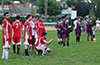 Tortorella Pools(left side) and Maidstone Market lined up at the half field line getting ready for the penalty kick round