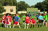 The referee, Alex(center,blue) instructing both teams to play clean since we have to work the next day. Tortorella Pools left, and Hampton FC ri