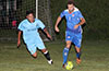 Leonardo Garcia of Bateman(right) just too fast for Oscar Reinoso of Hampton FC