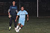 Duvan Castro(rear) watching where his team mate Wilber Hermandez of Hampton FC