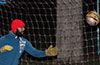 Sag Harbor keeper, Daniel Valolespirn, watching the shot go wide