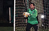 Alex Mesa, Maidstone keeper, making another save in front of Romulo Tubatan of Bateman