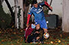 Jonathan Lizano of Bateman trying to get around a Maidstone defender