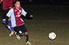 Xavi Piedramartel of Maidstone(front) about to trap the ball