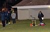 Half time during the Bateman vs Hampton FC match. Few cold spectators along with our digital clock