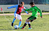 Andy Gonzalez of Maidstone(left) and Rafeal Godinho of Hampton FC fighting for the ball