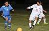 Juan Zuluaga of Bateman(#14) and Alfredo Negrete of FC Tuxpan racing for the ball
