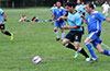 Rafeal Godinho of Hampton FC(#2) and Rafeal Santos of Bateman racing toward the ball