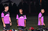 Three FC Tuxpan players watching the action(l-r) Eric, Jose and William