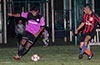 Jossuf Avendaro of FC Tuxpan(left) trying to get by Matthew Rojano of Sag Harbor