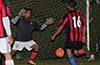 Oscar Reyes of Sag Harbor can not stop the goal