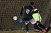 John Romero of Maidstone Market(#10) scoring on QuiQue Araya of Hampton FC