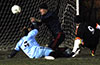 Luis Correa of Maidstone Market(#9) scoring the first goal within the first minute of the game against Hampton FC
