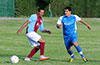 Luis Barrera of Maidstone Market(left) and Juan Zuluaga of Tortorella Pools going for the ball