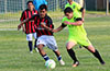 Jeremias Pedrosimon of Sag Harbor(left) and Cesar Correa of Hampton FC going for the ball