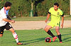 Gehider Garcia of Hampton FC(right) about to get by Leonardo Garcia of Bateman Painting