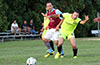 Danny Salazar of Hampton FC holding off Luis Correa of Maidstone Market
