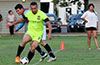 Gerber Garcia of Hampton FC(front) faking out Ernesto Valverde of Maidstone Market