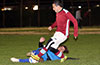Antonio Padilla of Maidstone Market controlling the ball as Eddie Lopez of Tortorella Pools sliding to steal it
