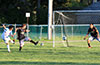 Miguel Angel of Sag Harbor(left) scoring the first goal of the night against Maidstone Market