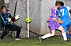 David Rodriguez of Tortorella Pools(#7) taking a shot at the Jorge Lopez, the FC Tuxpan goalie
