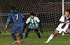 Antonio Paddila of Maidstone(#7) taking a shot at the Sag Harbor goal