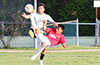 Jeremias Simon of Sag Harbor trying to do a bicycle kick in front of Alberto Carreto of FC Tuxpan