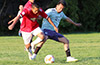 Roberto Meza of Sag Harbor(left) and Alberto Carreto of FC Tuxpan fighting for the ball