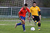 EH Soccer Fever goalie, Esteban Aguilar(right) hitting the ball to team mate Gustavo Gutama