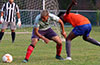 Donald Martinez of FC Tuxpan checking the ball
