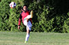 Pedro Cristabol of Sag Harbor blasting the ball up the field