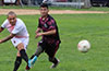 Michael Montesdeoca of FC Palora(left) blasting the ball past Eddy Juarez of FC Tuxpan