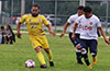 Melvin Soler of FC Tuxpan(left) protecting the ball from Liga de Gulag