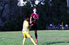 William Solis of East Hampton SC heading the ball