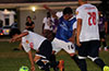 Cristian Neira of FC(center) fight for the ball