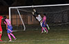 Jorge Lopez of FC Tuxpan trying to save the shot but the ball deflected off the cross bar