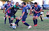 Julian Barahona of Maidstone(left) and Luis Munoz of FC Tuxpan fighting for the ball