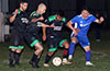 Andres Zuluaga, Danny Salazr, Jose Morastitla of Maidstone and Esteban Uchupaillie of Tortorella fighting for the ball